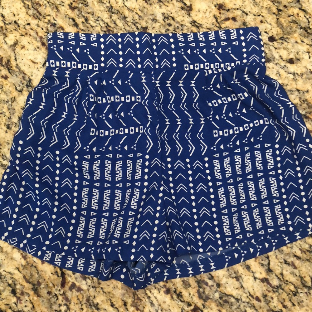 Blue patterned shorts